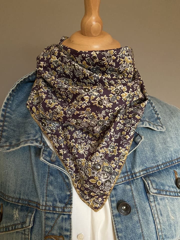 Foulard Bandana Liberty Tatum prune/moutarde