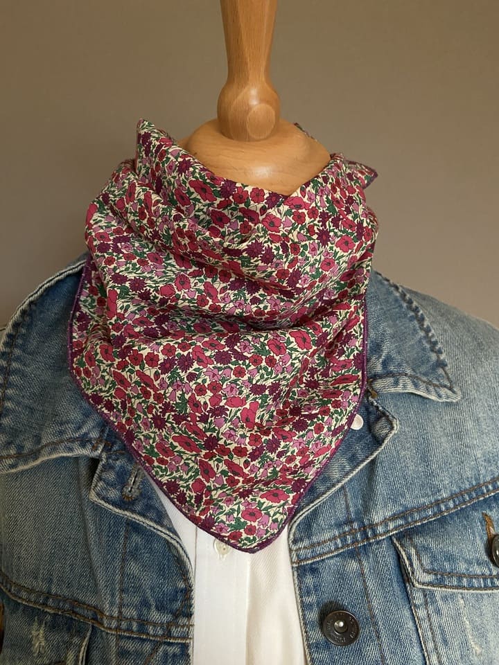 Foulard Bandana Liberty Petal and Buds fushia/prune