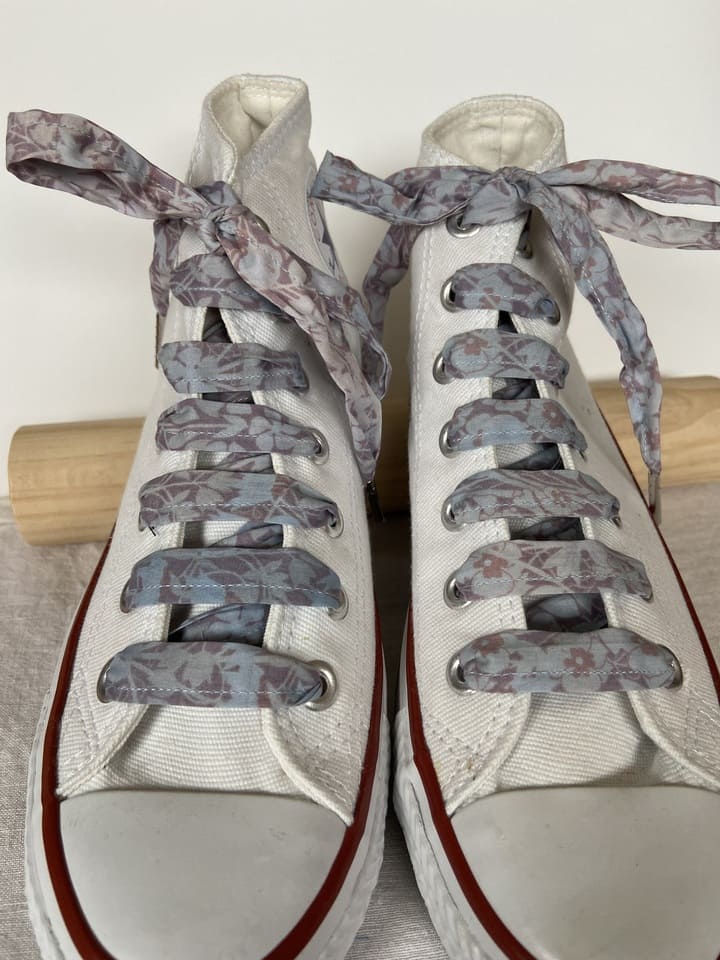 Lacets en liberty Gris pour chaussures montantes