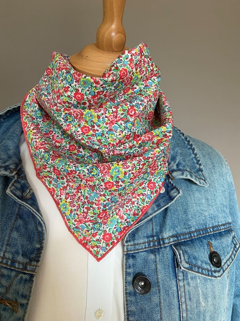 Foulard Bandana Liberty Emma and Georgina corail/corail