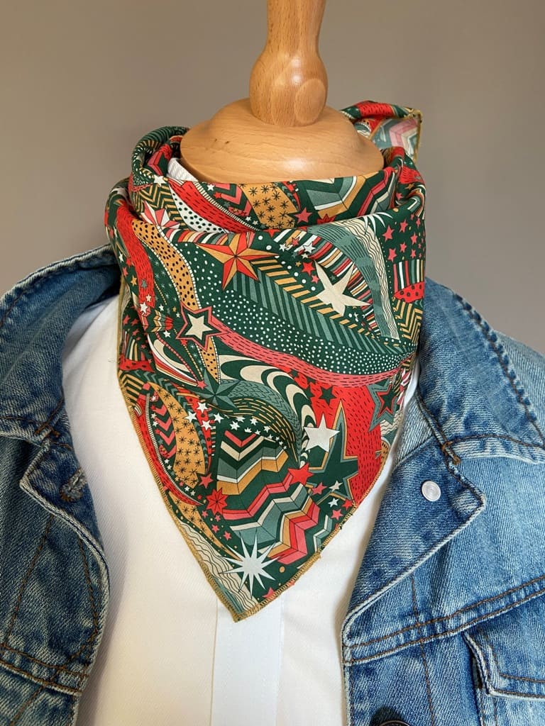 Foulard Bandana Liberty My Little Star vert/moutarde