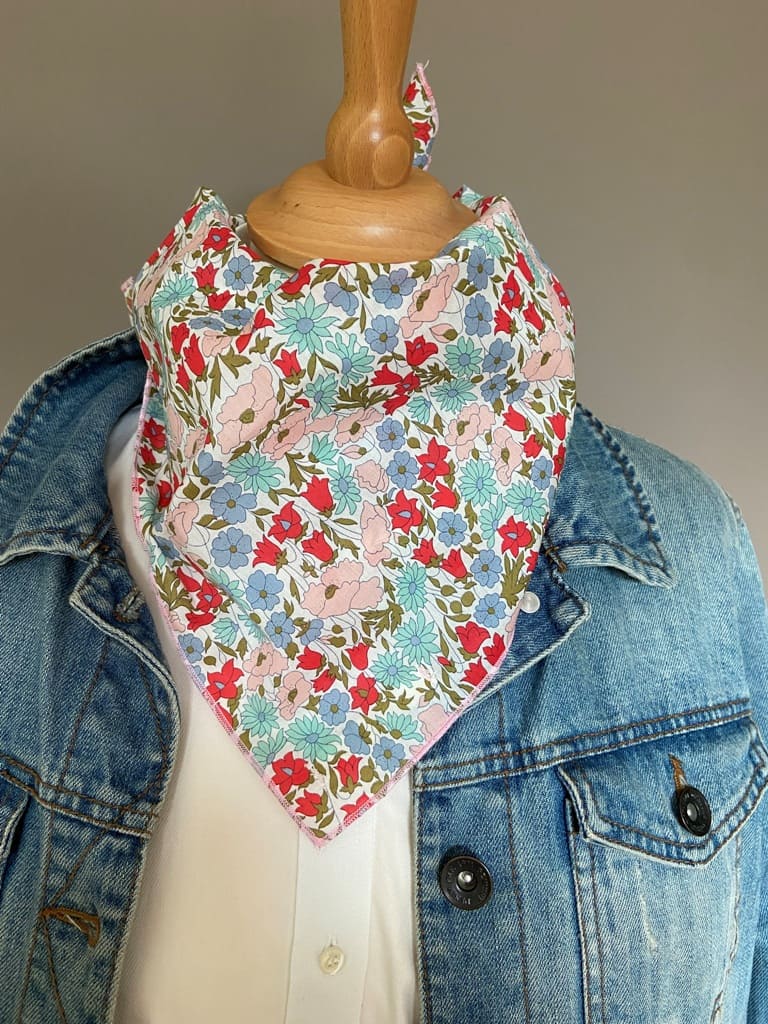 Foulard Bandana Liberty Poppy and Daisy rose/rose pale