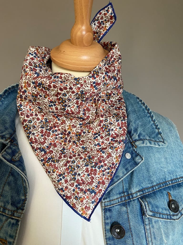 Foulard Bandana Liberty Wilshire Bud Noisette/bleu dur