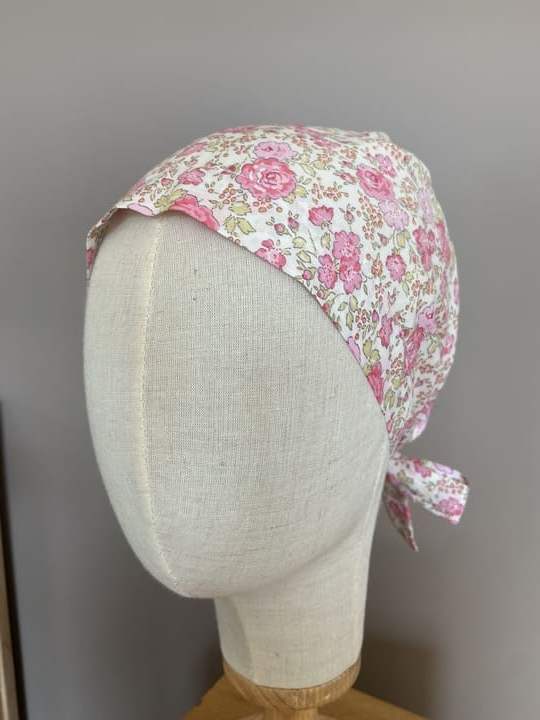 Calot médical en Liberty Felicité Rose Dragée