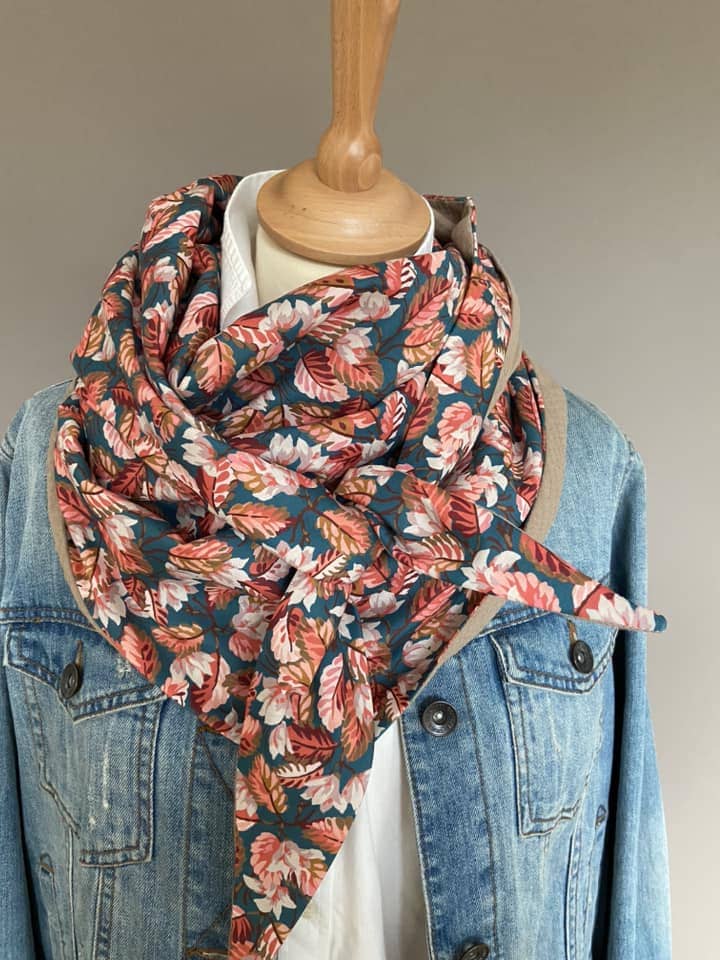 Foulard Chèche liberty Calypso / Taupe