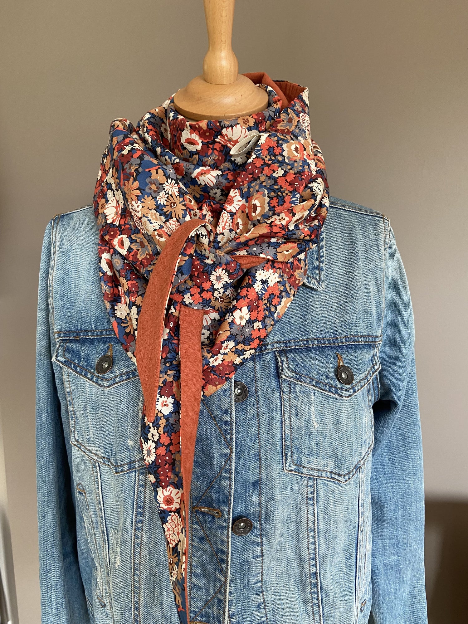 Foulard Chèche liberty Thorpe burnt / Rouille