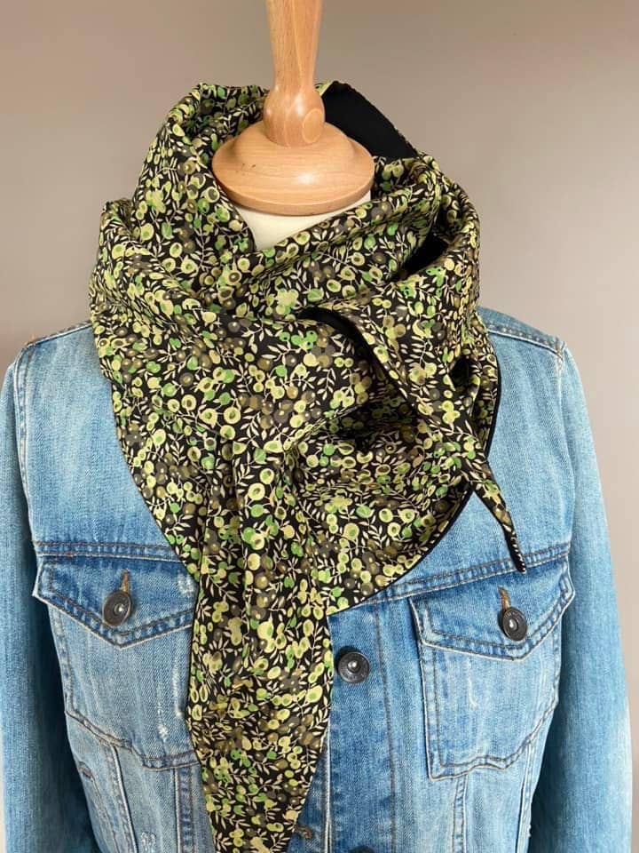 Foulard Chèche liberty Wiltshire Berry/ Noir