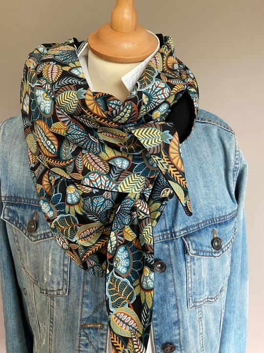 Foulard Chèche liberty Harvest Time / Noir