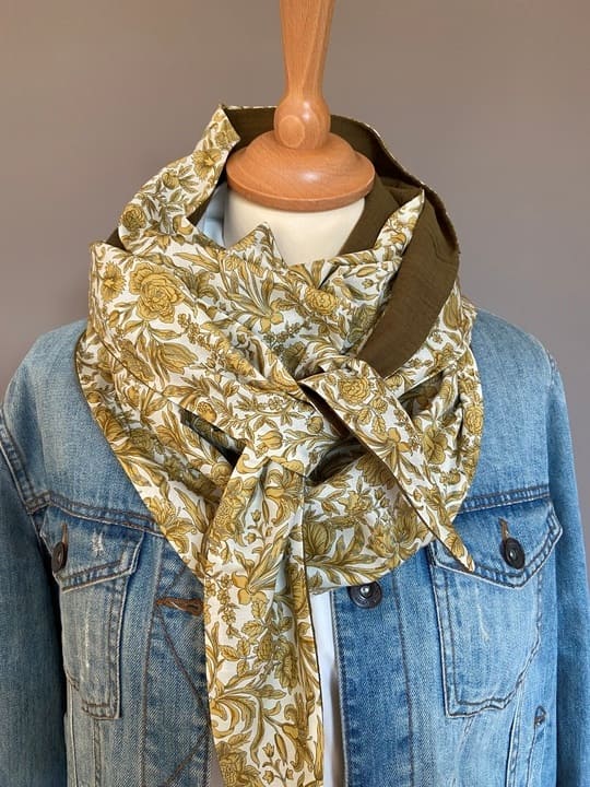 Foulard Chèche liberty Sambourne Ocre/ kaki