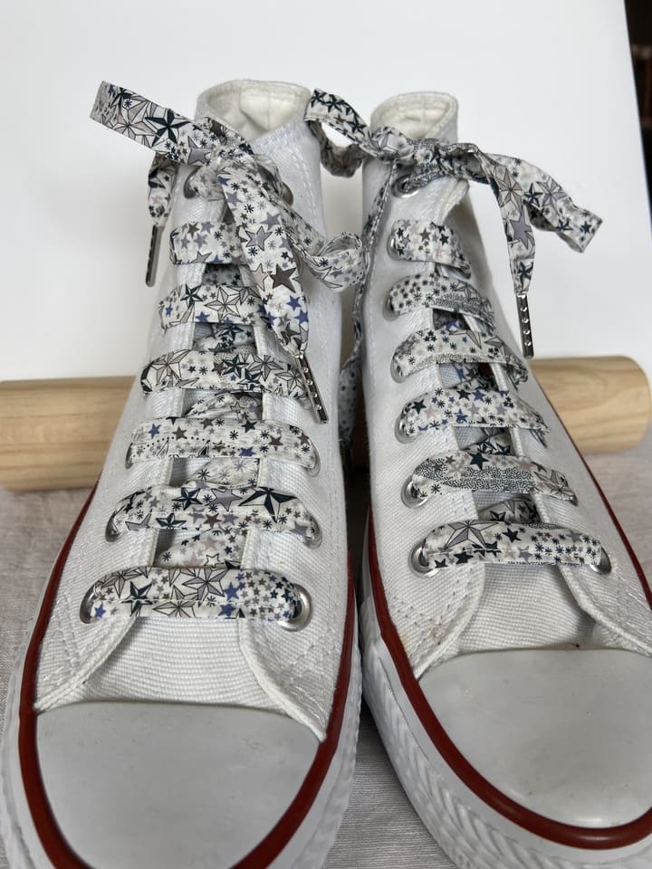 Lacets en liberty Adelajda Gris Acier pour chaussures montantes