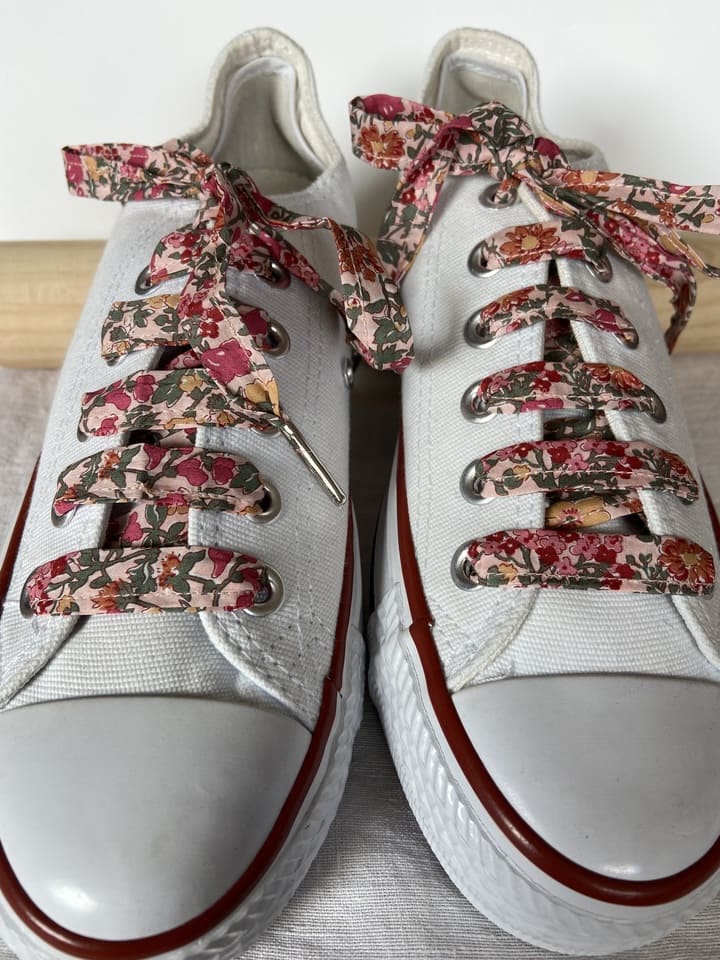 Lacets en liberty Babington Corail pour chaussures basses