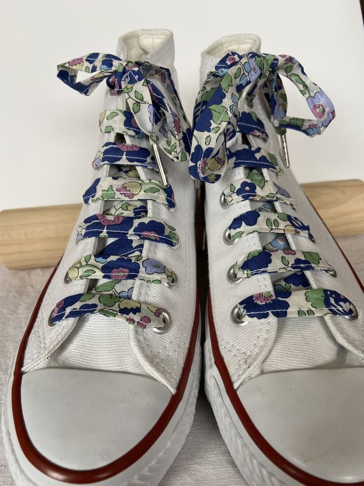 Lacets en liberty Betsy Bleu foncé pour chaussures montantes