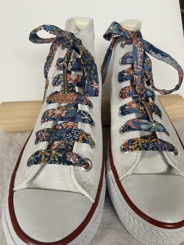 Lacets en liberty Ciara Navy pour chaussures montantes