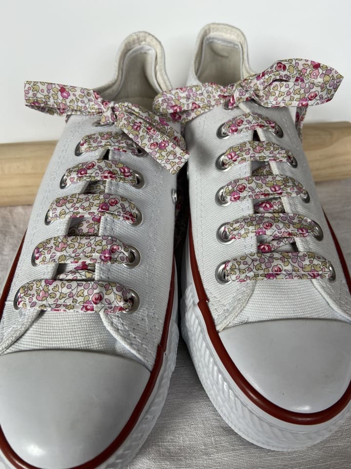 Lacets en liberty Eloise Rose pour chaussures basses