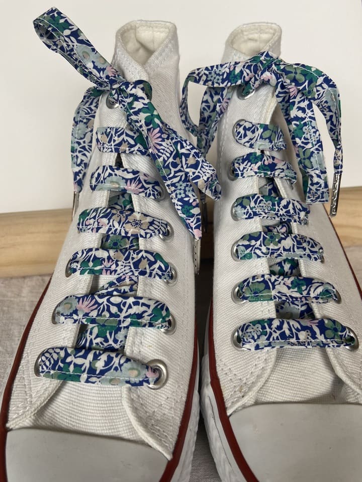 Lacets en liberty Fitzgerald Hortensia pour chaussures montantes