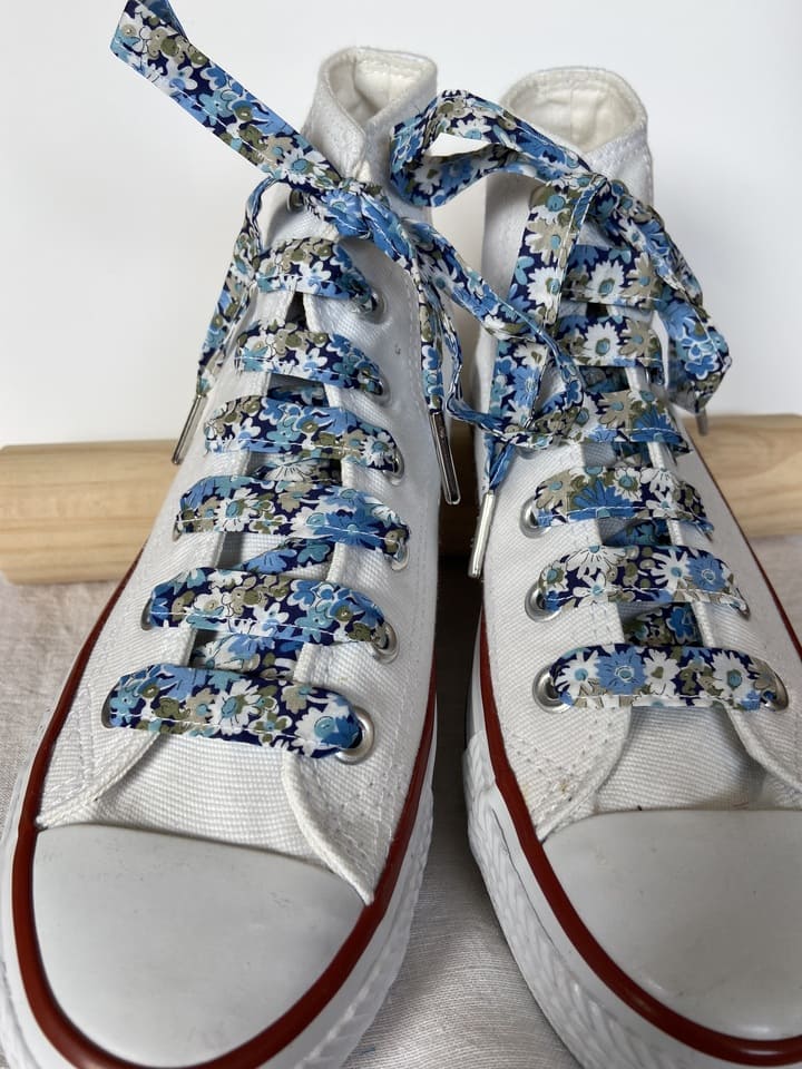 Lacets en liberty Libby bleu pour chaussures montantes