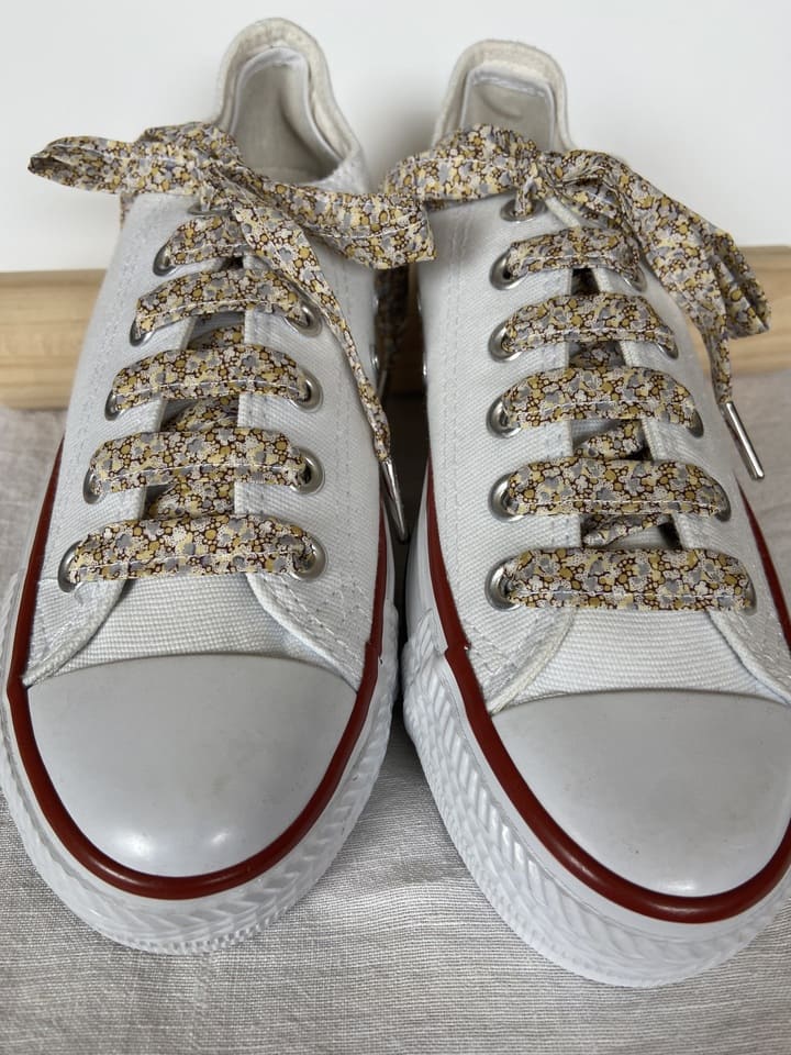 Lacets en liberty Pepper Sable pour chaussures basses