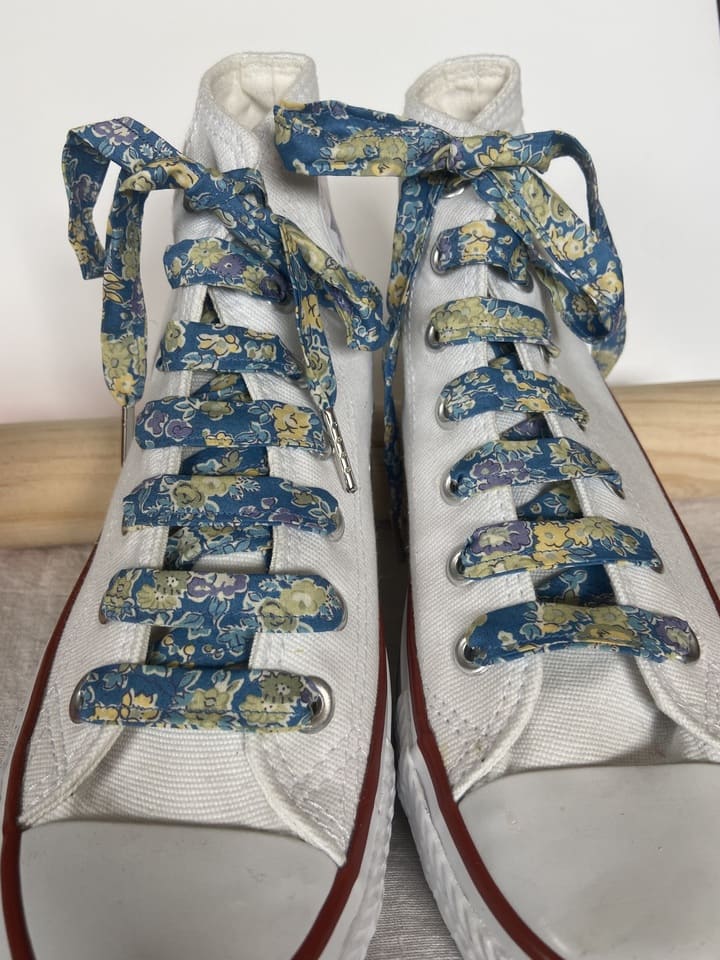 Lacets en liberty Tatum Bleu pour chaussures montantes