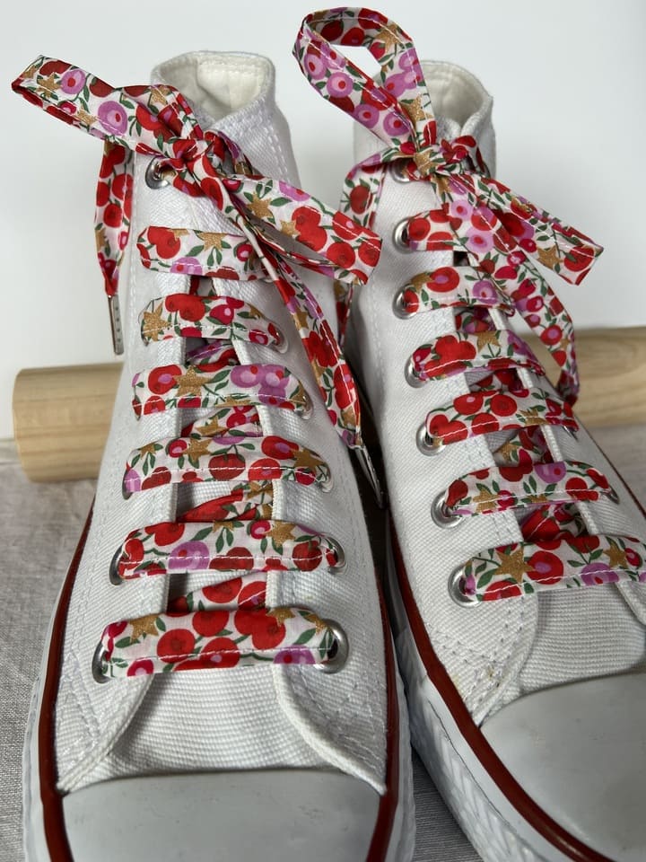 Lacets en liberty Wiltshire Star Rouge pour chaussures montantes