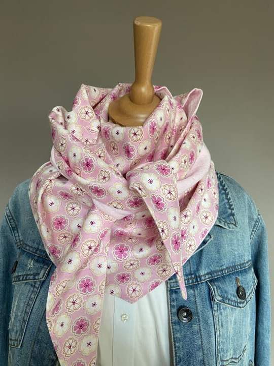 Foulard Chèche liberty Toria / rose pâle