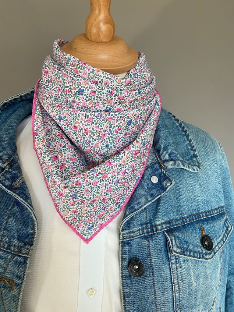 Foulard Bandana Liberty Camille rose/fushia