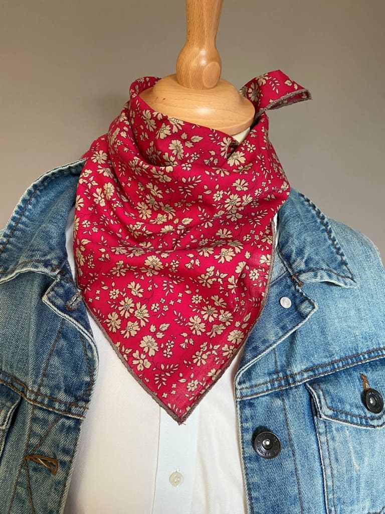 Foulard Bandana Liberty Capel Bordeaux/taupe