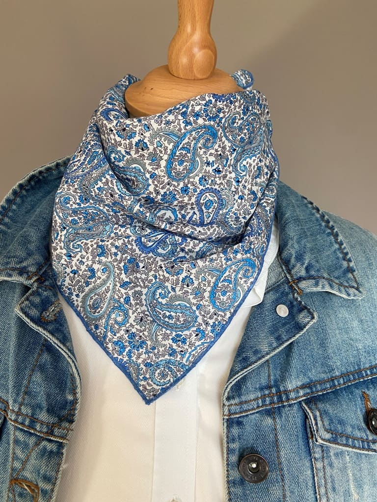 Foulard Bandana Liberty Charles bleu/bleu