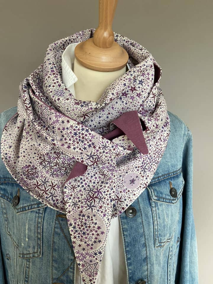 Foulard Chèche liberty Adelajda Prune / Prune