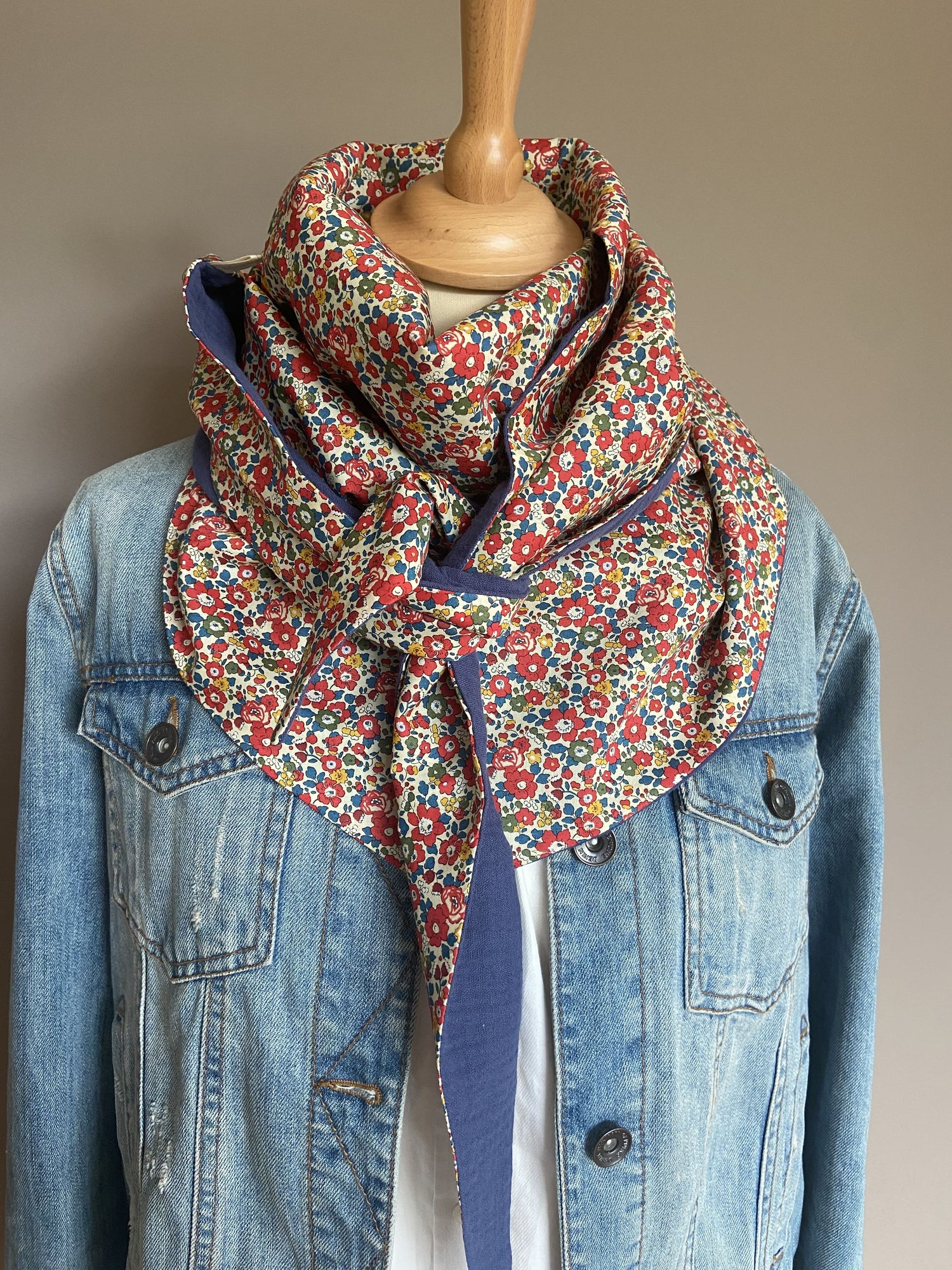 Foulard Chèche liberty Betsy-Ann Garance / Bleu