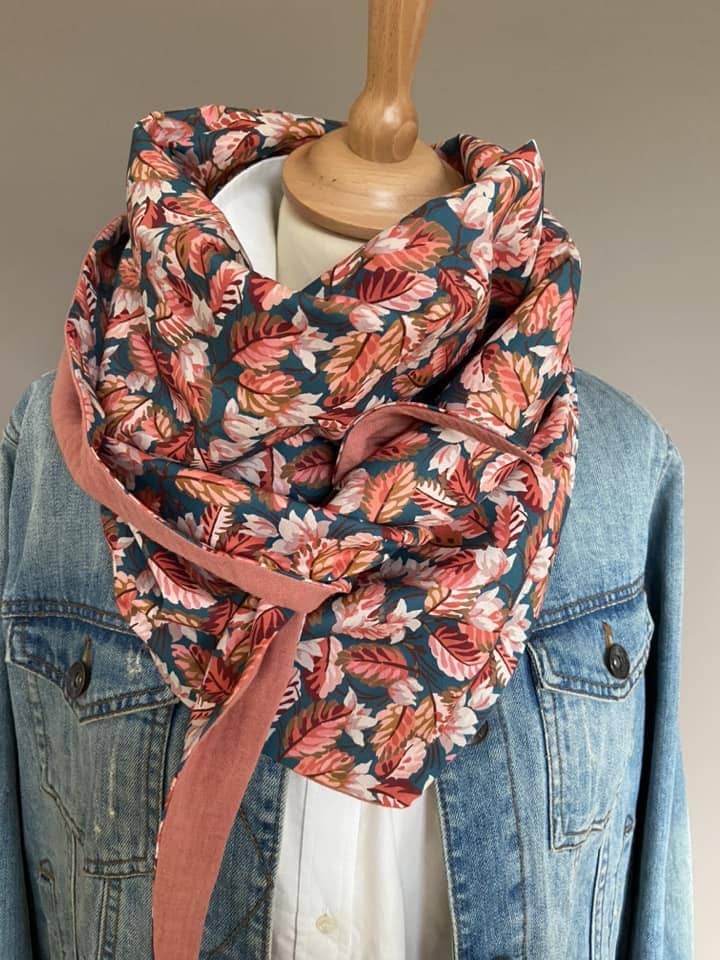 Foulard Chèche liberty Calypso / Brique clair