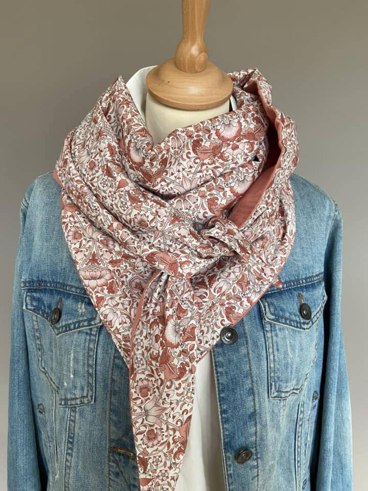 Foulard Chèche liberty Lodden / Brique clair