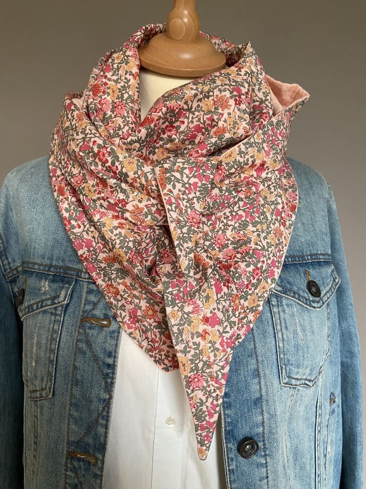 Foulard Chèche liberty Badington / corail