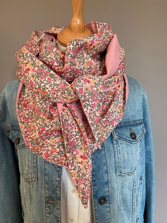 Foulard Chèche liberty Badington / Vieux Rose