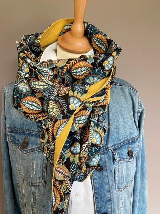 Foulard Chèche liberty Harvest Time / Moutarde